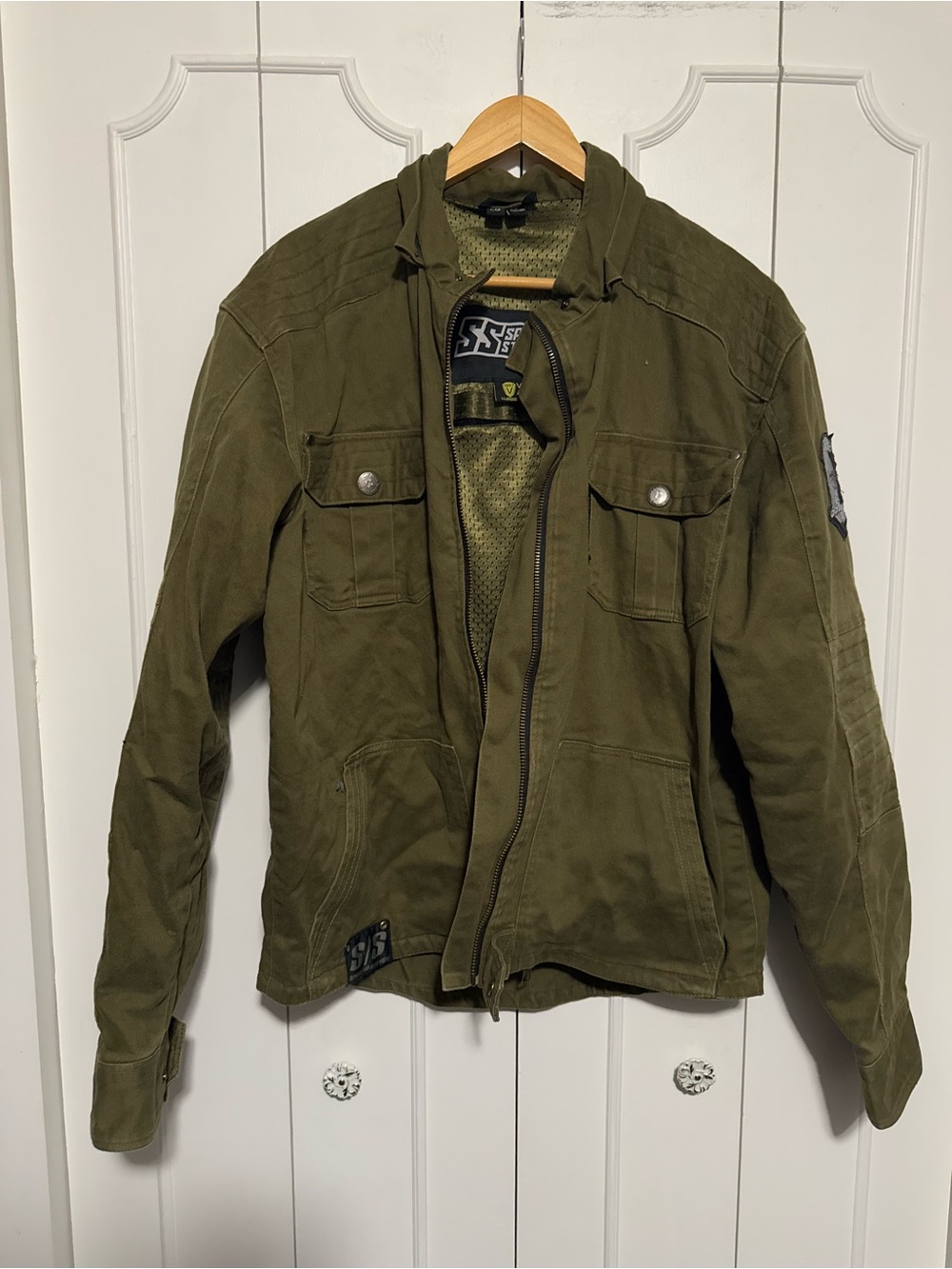 Speed and strength motorcycle Military Field Jacket in Olive Green